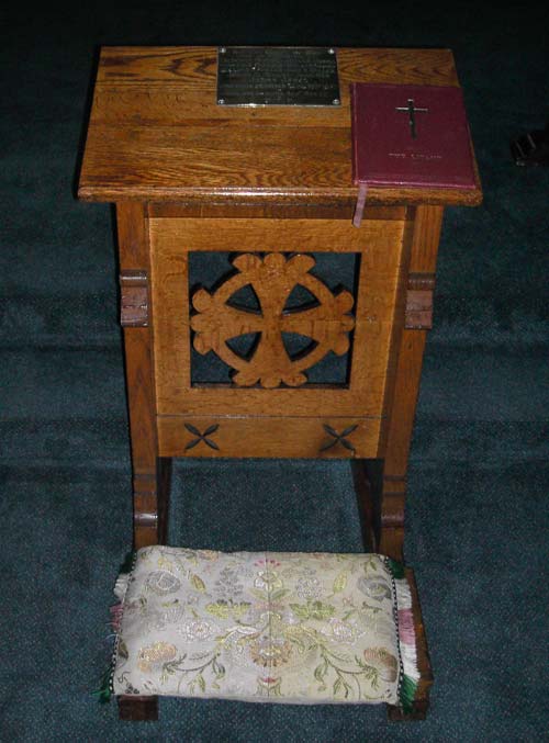 Reading desk in St. Matthew's Anglican Church, Trouty, Newfoundland and Labrador Canada - Bureau de lecture dans l'glise Anglicanne de St. Matthew, Trouty, Terre-Neuve et Labrador Canada.