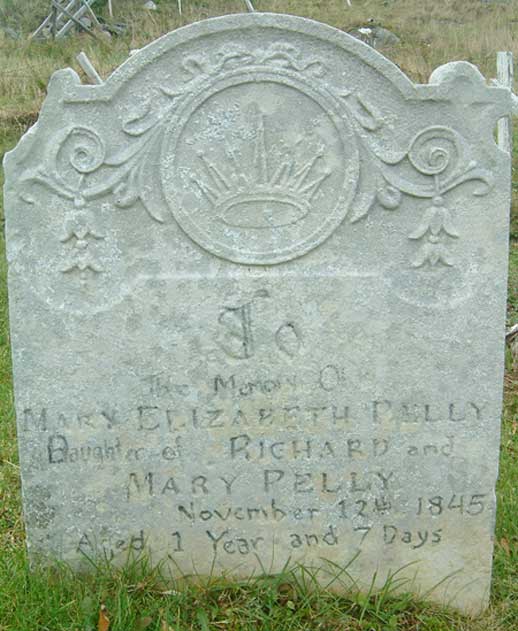 Mary Elizabeth Pelley headstone - Pierre tombale de Mary Elizabeth Pelley