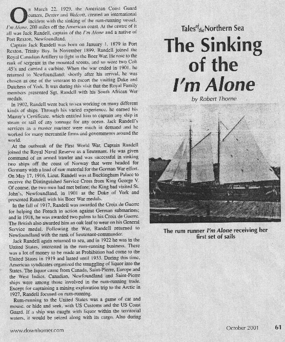 The Sinking of the I'm Alone, Page 1 - La descente du I'm Alone, Page 1