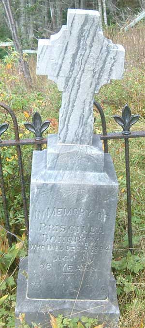 Doherty Headstone, Located in the Catholic cemetery, Trinity, NL, Canada - Pierre tombale de Doherty, situe dans le cimetire catholique, Trinity, NL, Canada.