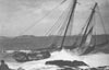 Schooner wrecked on the rocks, March 29, 1913, St. Pierre - Schooner a détruit sur les roches, mars 29, 1913, St. Pierre.